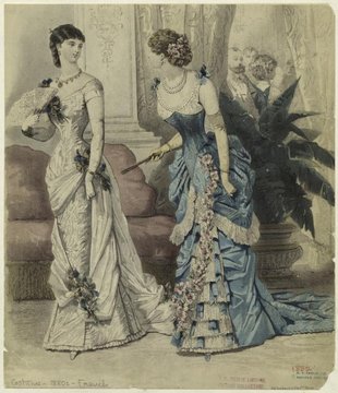 Костюмы дам — Период «натуральных форм» (~1877-1883)